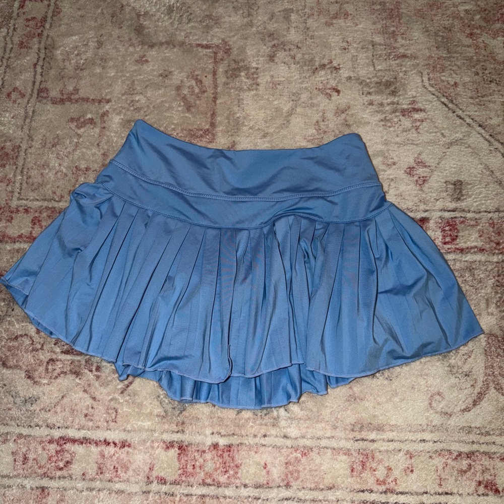 Gold Hinge Blue Pleated Active Skirt